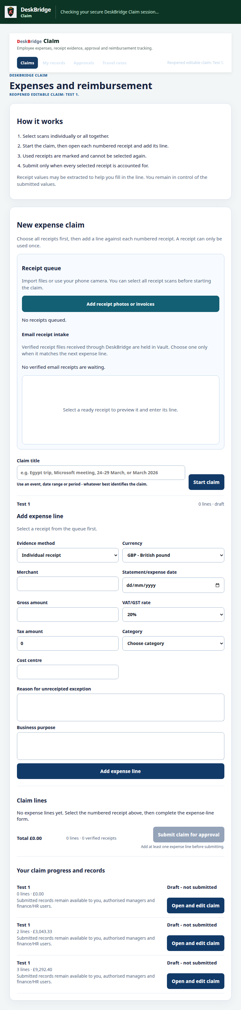 Claim validated release-candidate interface at Tablet 768px