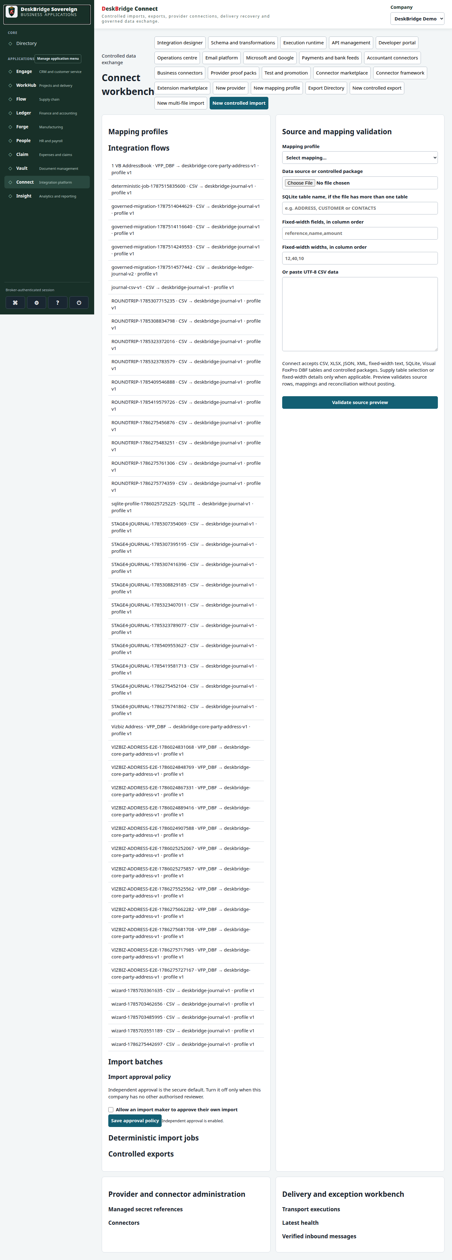 Connect validated release-candidate interface at Desktop 1440px