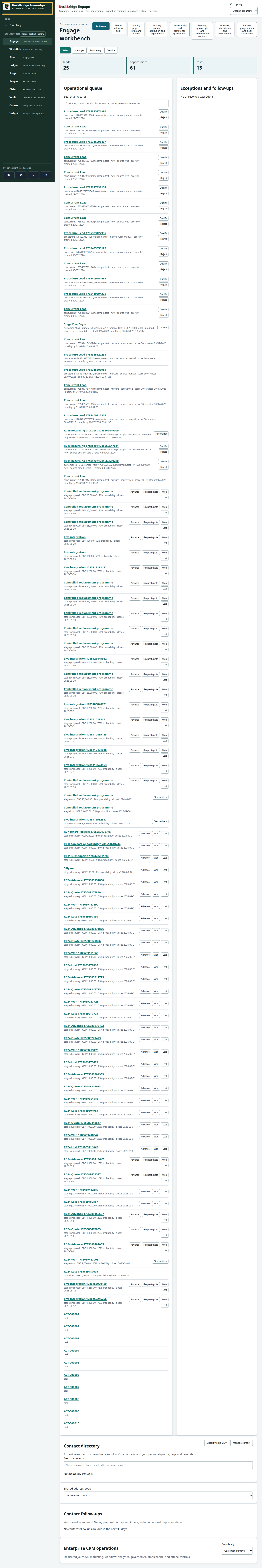 Engage validated release-candidate interface at Desktop 1440px