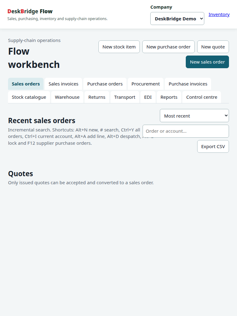Flow validated release-candidate interface at Tablet 768px
