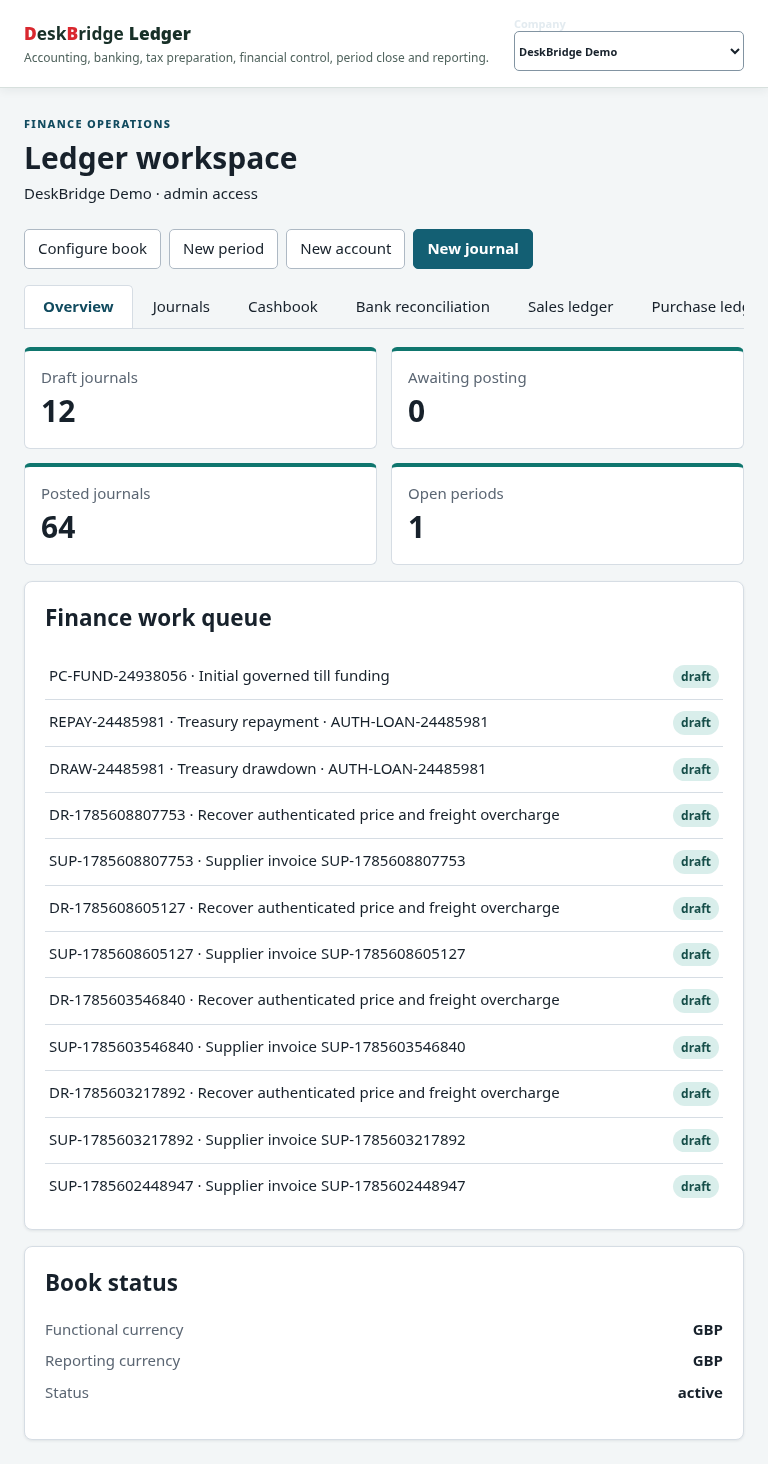 Ledger validated release-candidate interface at Tablet 768px